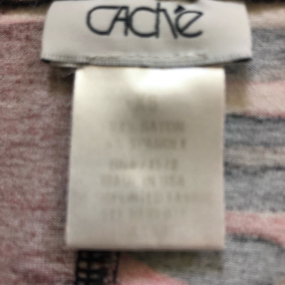 Cache Tropical Floral Wrap Dress - Pink and Brown. Size XS - Picture 5 of 9